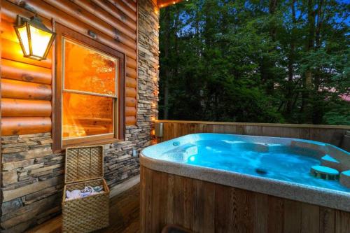 After a day of fun, just relax in the hot tub with a music in the background and a beautiful view of the sunset over the grandfather mountain.